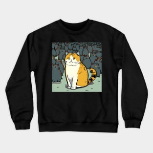 Cute Cat Alone In The Night - Cat Lover Crewneck Sweatshirt